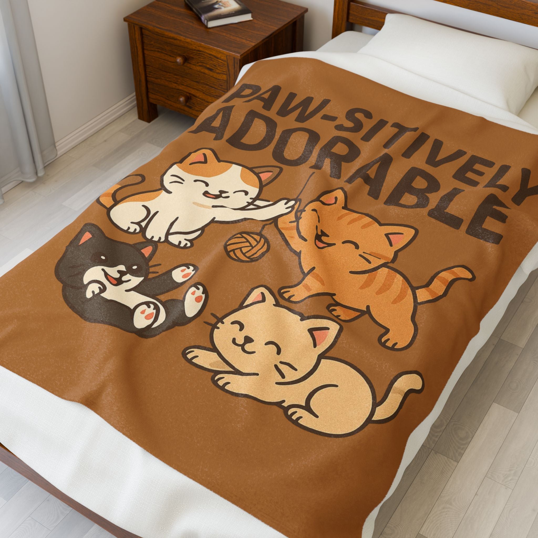 Cozy Cat-Themed Velveteen Plush Blanket