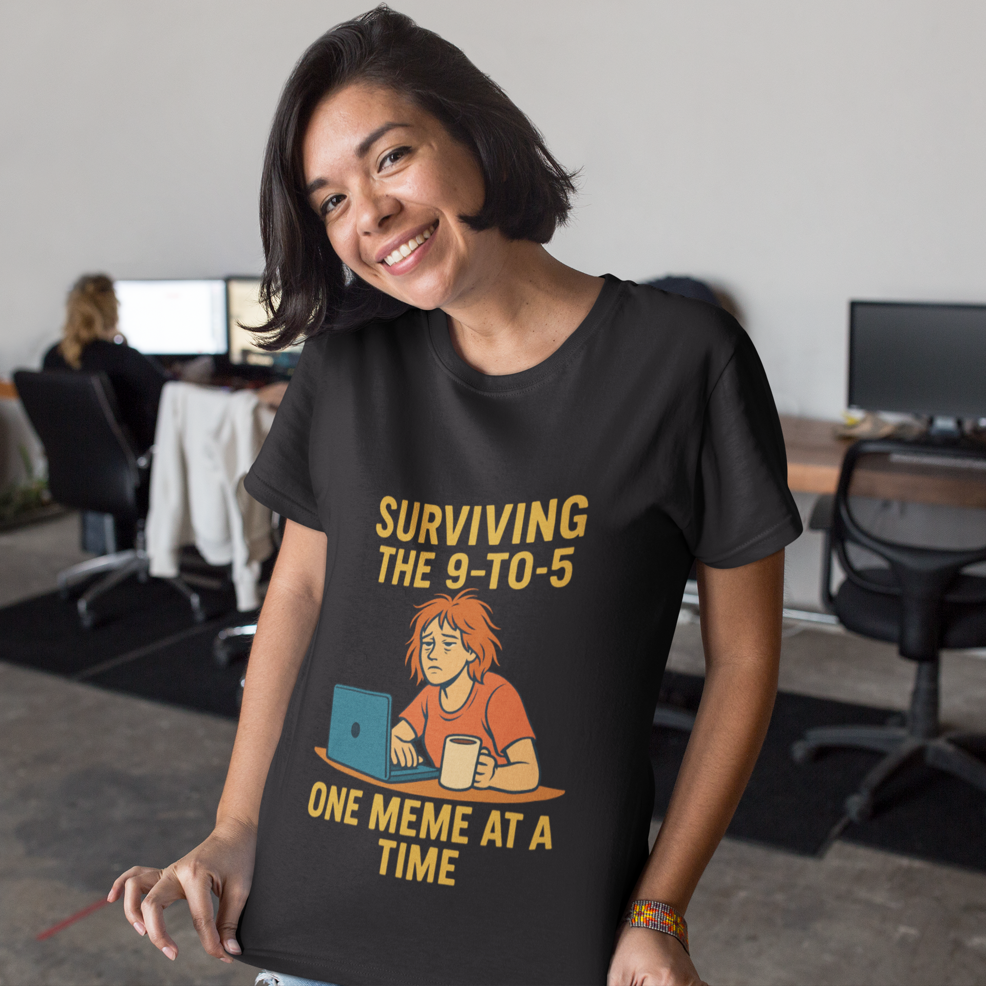 Funny Office Meme T-Shirt- Surviving 9 to 5
