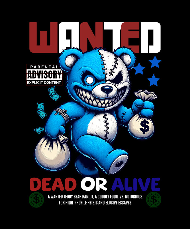 Wanted Bear Graphic Meme Tee