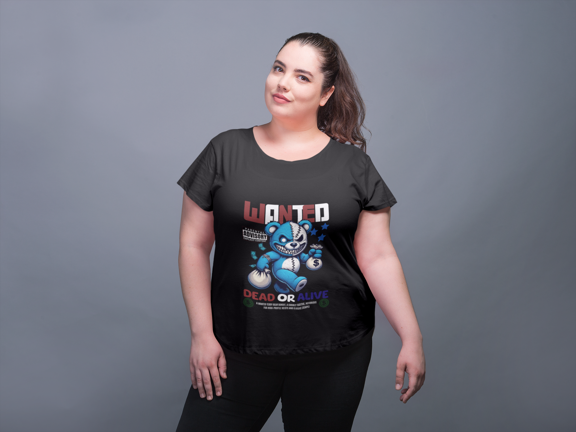 Wanted Bear Graphic Meme Tee