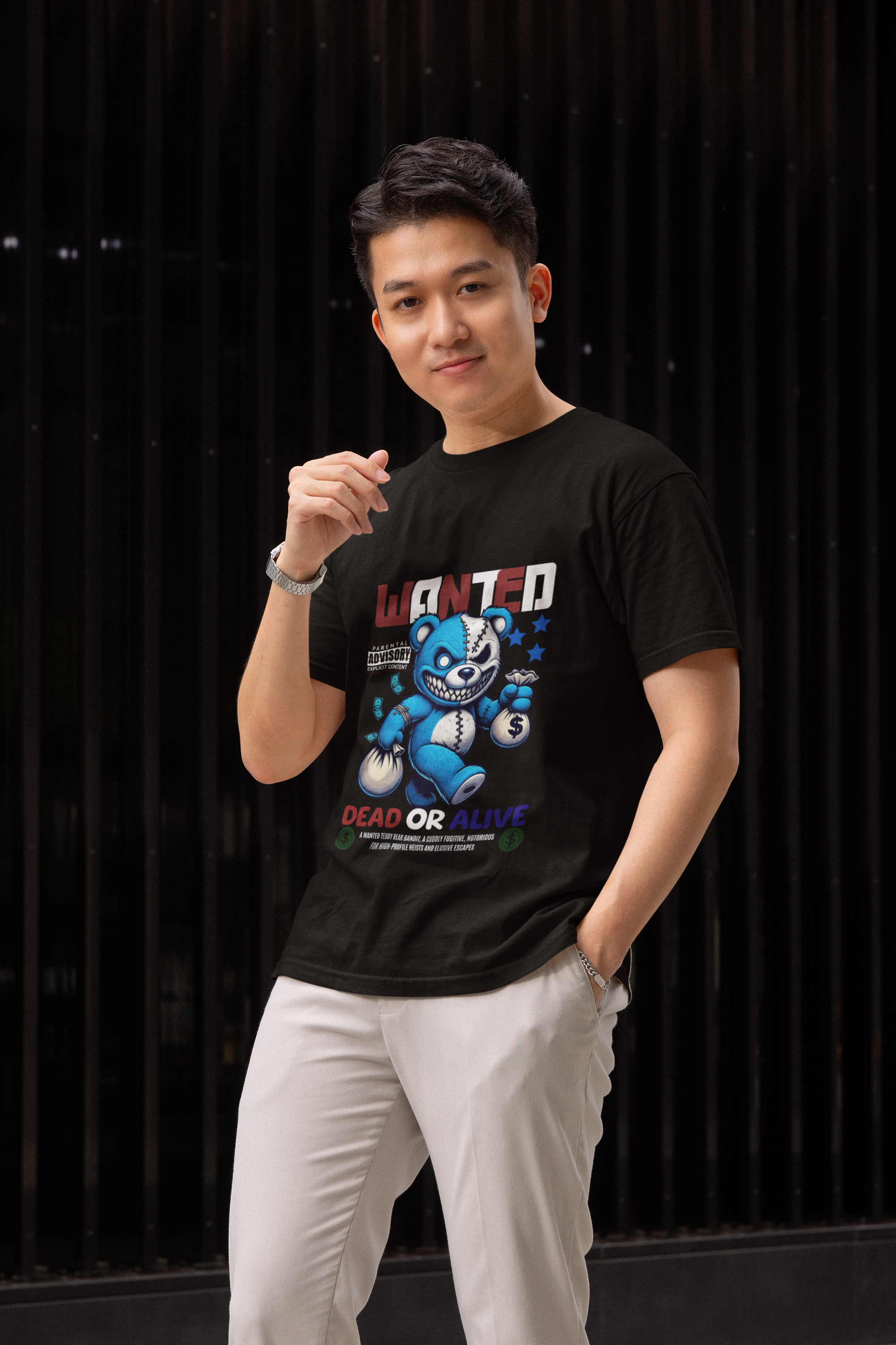 Wanted Bear Graphic Meme Tee