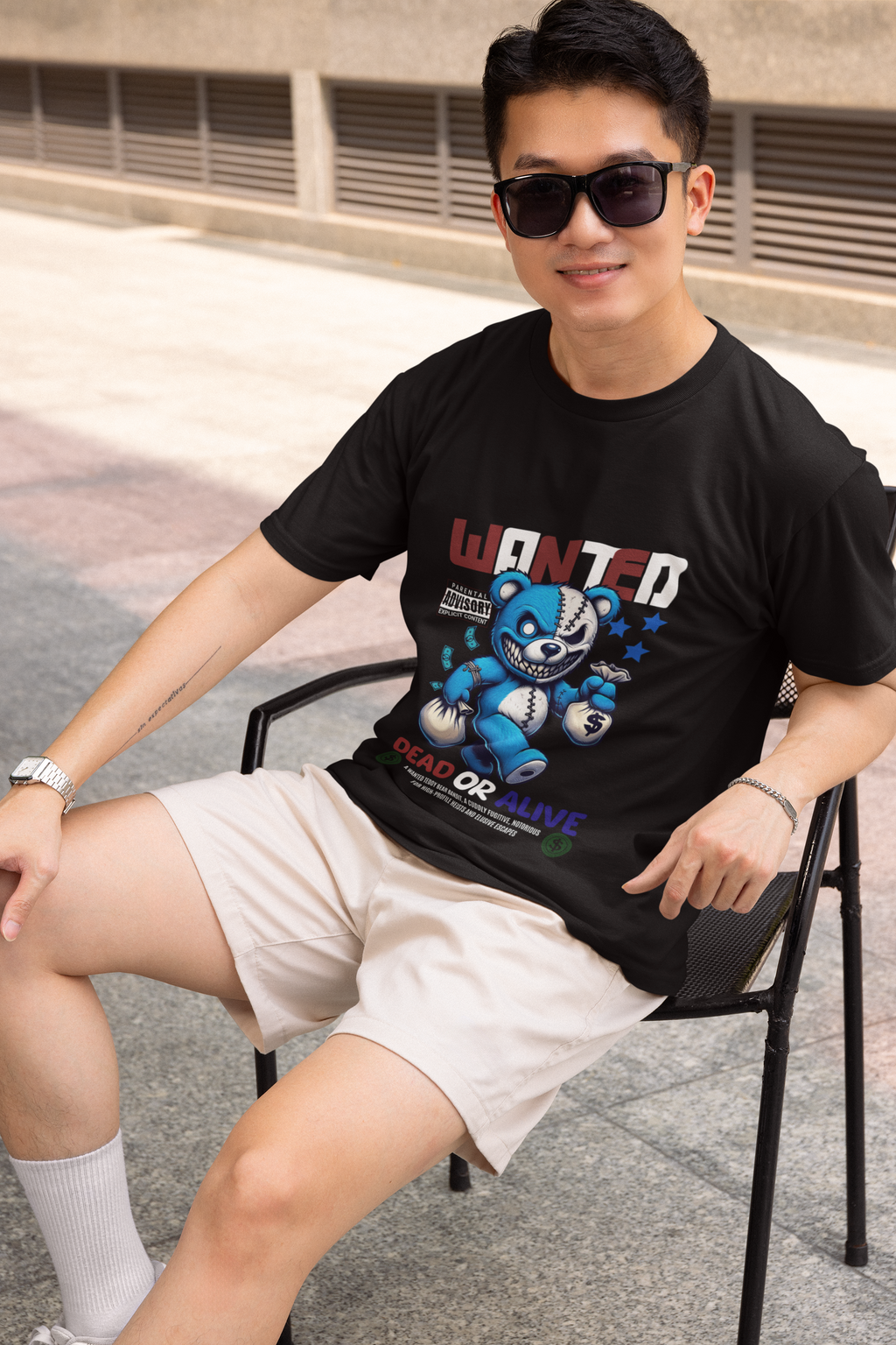 Wanted Bear Graphic Meme Tee