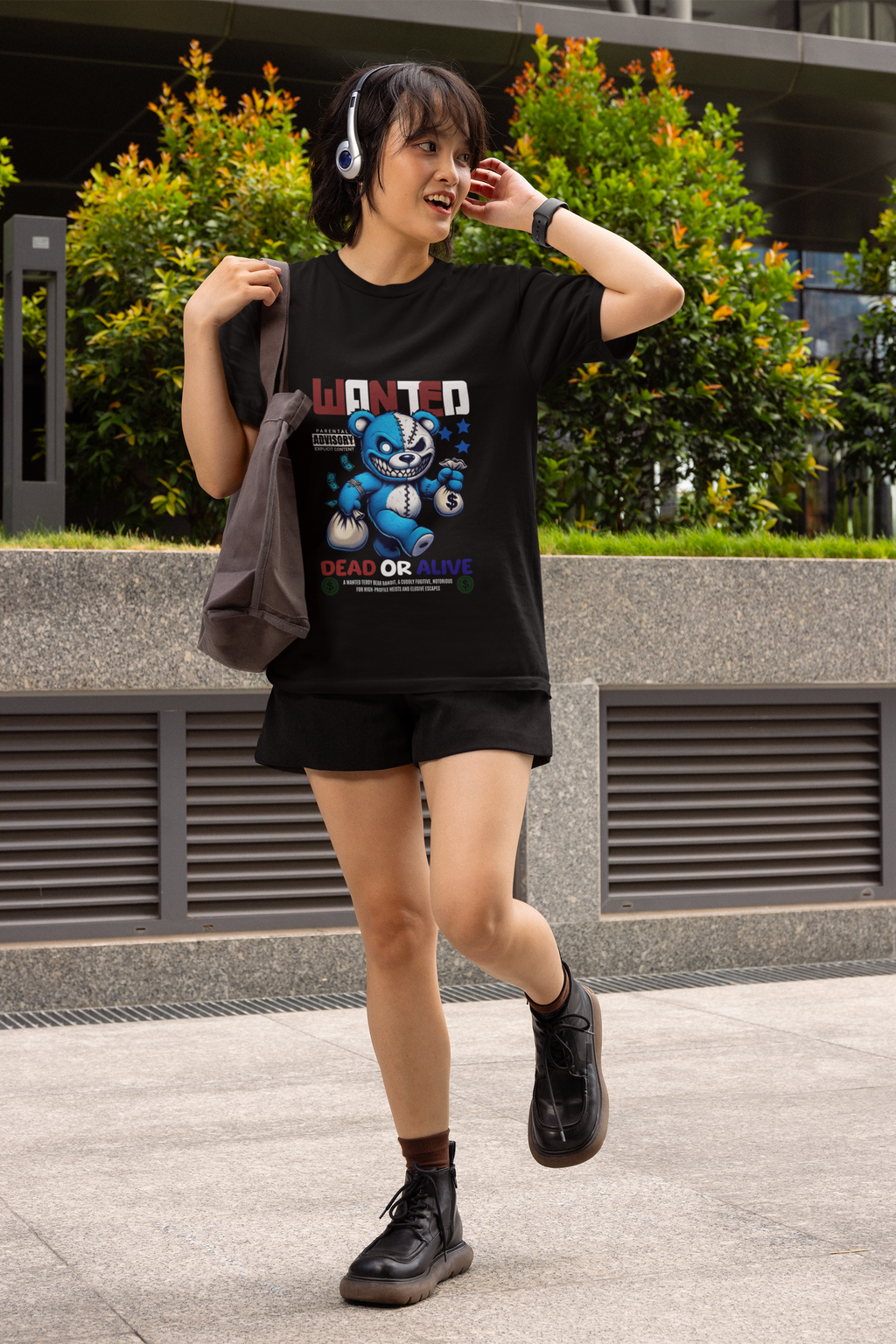 Wanted Bear Graphic Meme Tee