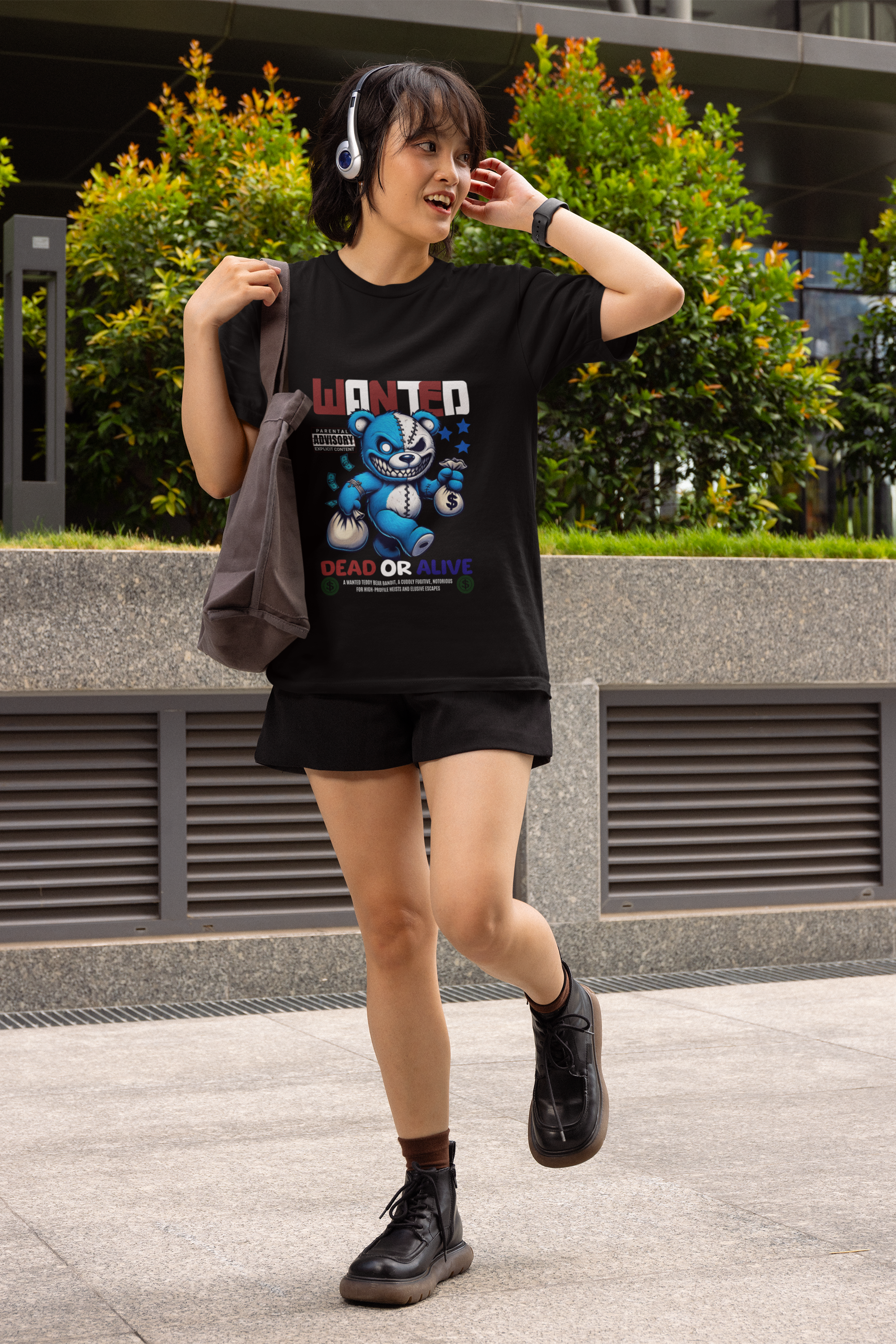 Wanted Bear Graphic Meme Tee
