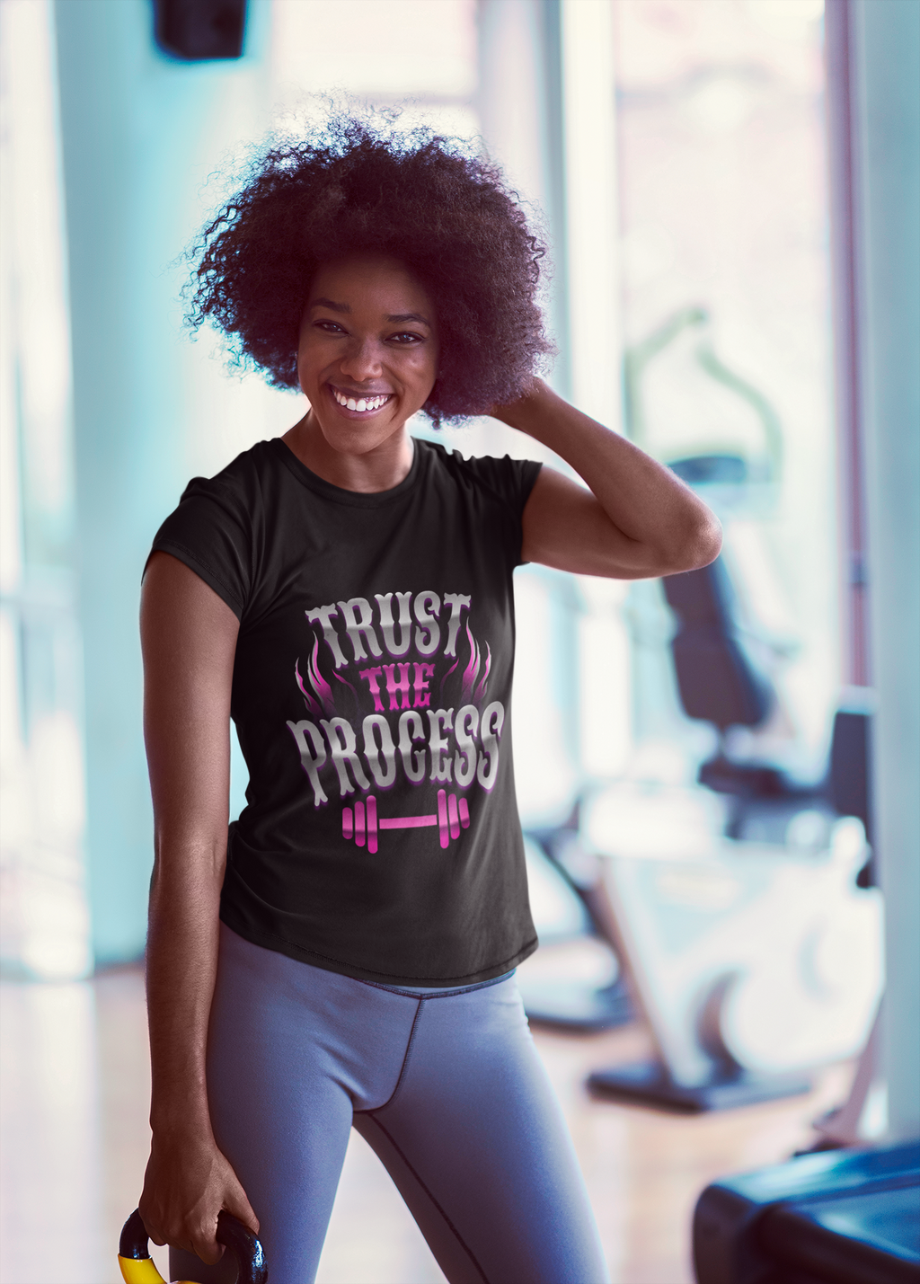 Fitness Motivation Tee for Women, Trust the Process Workout Top