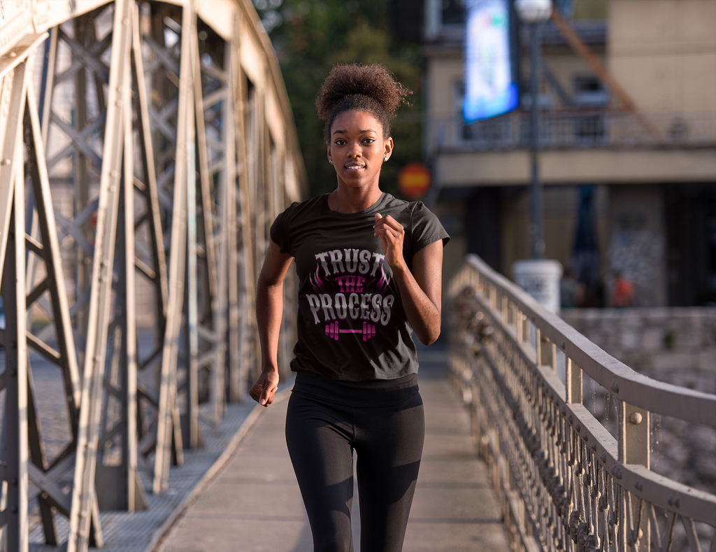 Fitness Motivation Tee for Women, Trust the Process Workout Top