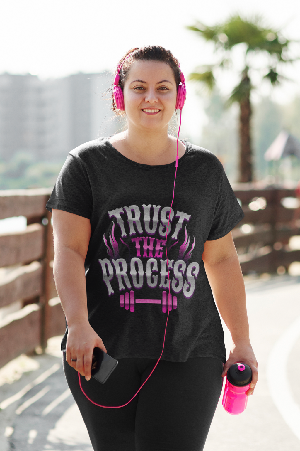 Fitness Motivation Tee for Women, Trust the Process Workout Top