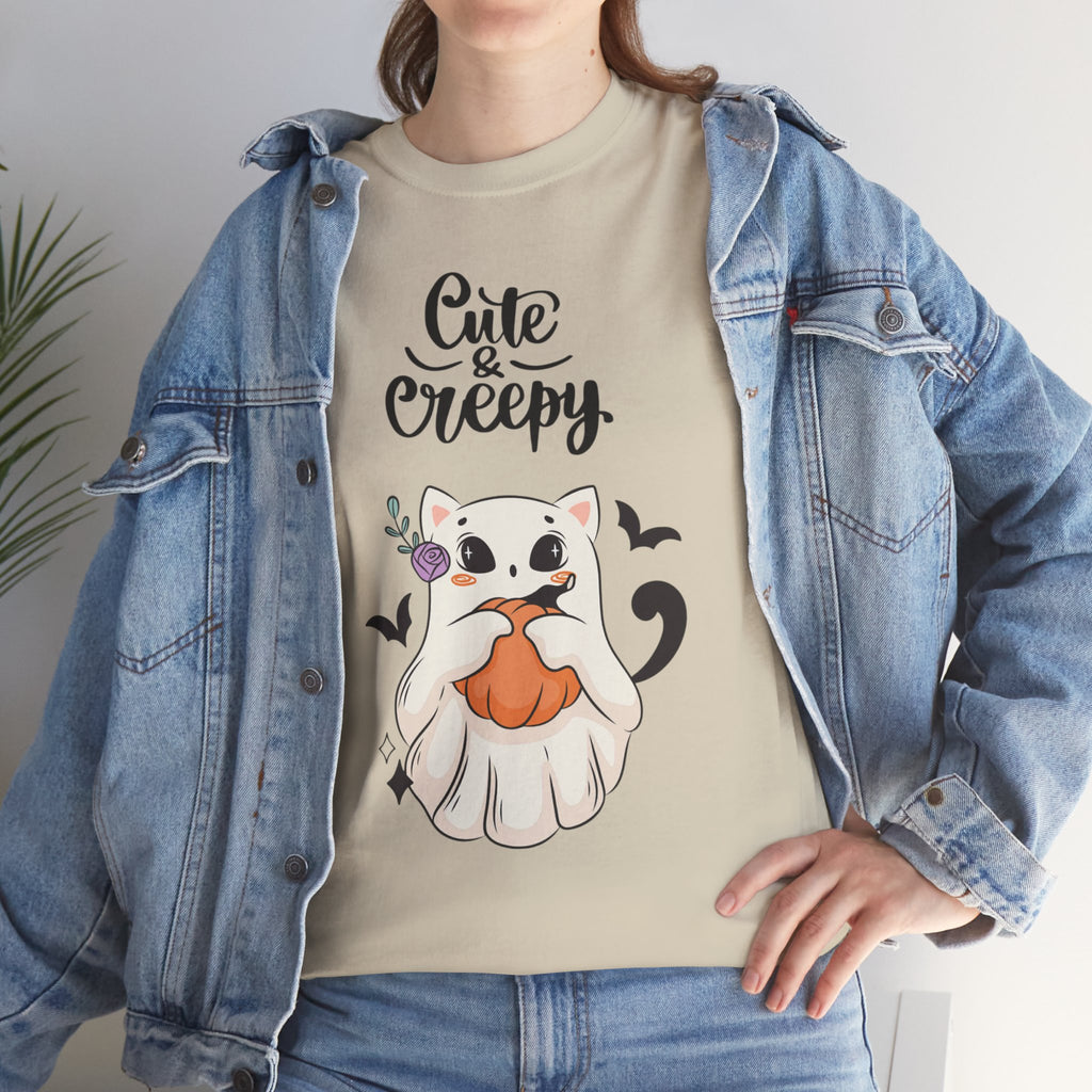 Halloween Ghost Cat cute and creepy Tee