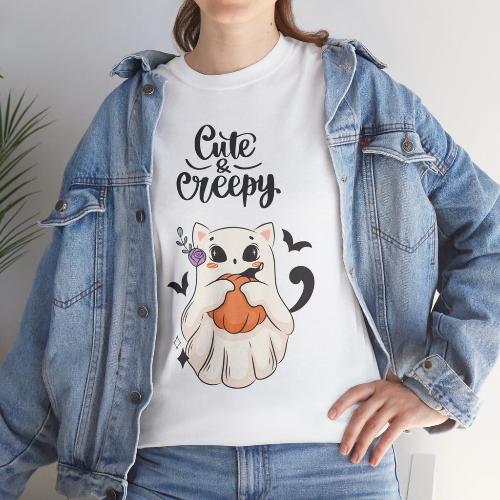 Halloween Ghost Cat cute and creepy Tee